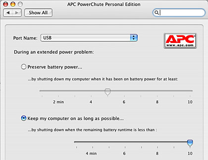 Software for apc battery backup