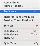 iTunes -> Preferences