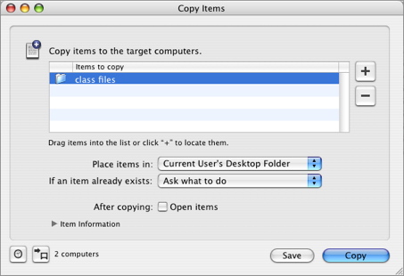 Apple Remote Desktop - Copy Items
