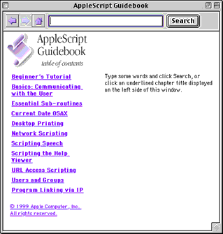 The AppleScript Guidebook Window