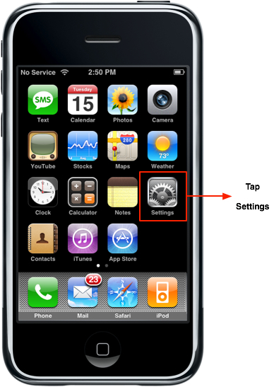 ipod touch home screen. On the iPhone or iPod Touch&squot;s home screen tap on the "Settings" icon.