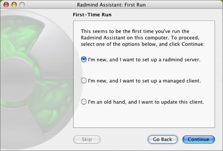 Radmind Assistant - First Run