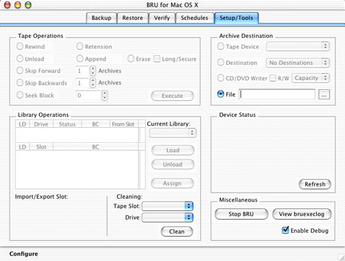 Bru Setup Window