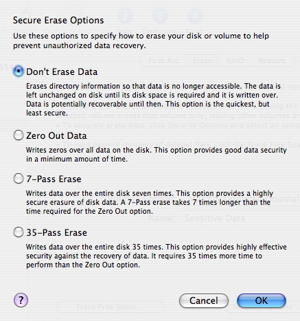 Disk Utility - Erase