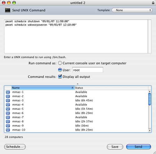 Apple Remote Desktop - Set Specific Date/Time Schedule