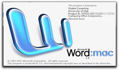 uMac | University of Utah | Microsoft Office X/2004/2008/2011