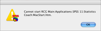 SPSS Statistics Coach Error