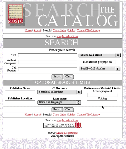 Image of McKay Library Search Web Page