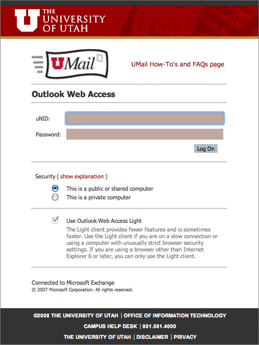 Campus UMail Web Access