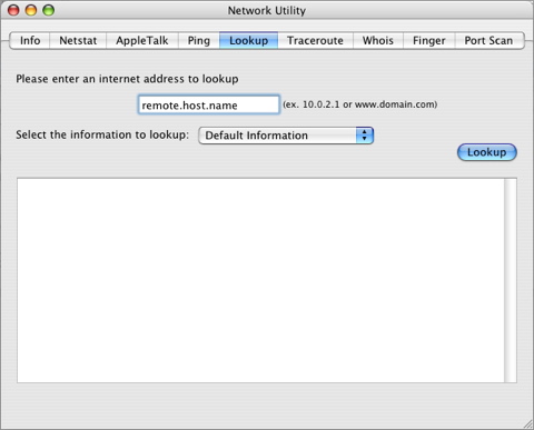 Network Utility -> Lookup