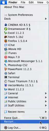 Apple Menu - Restart...
