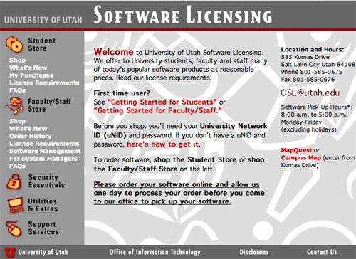 University of Utah - Software Licensing