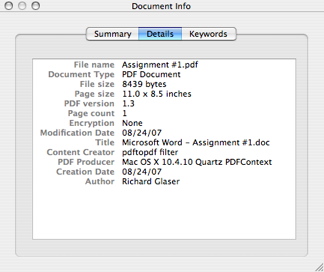 Preview - Document Info for Microsoft Word Doc