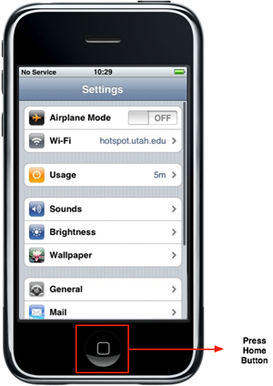 iPhone - Wi-Fi - Press Home Button