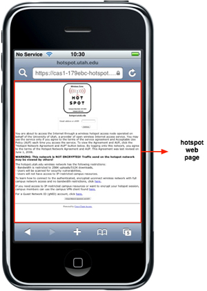 iPhone - hotspot web default