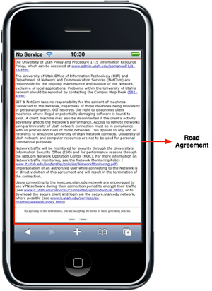 iPhone - hotspot read agreement