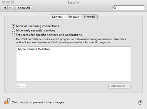 Mac OS X 10.5 - Firewall