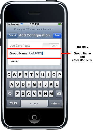 iPhone - VPN -> IPSec -> Group Name