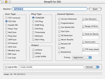 NmapFE Screenshot