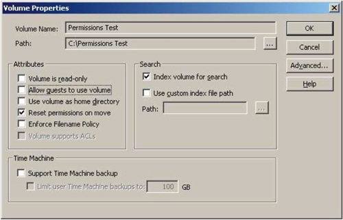 ExtremeZ-IP - Volume Properties