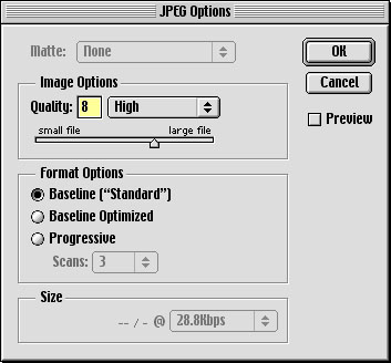 jpeg options