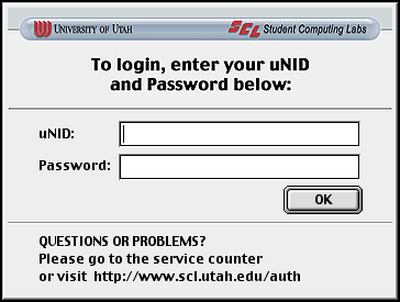 login window