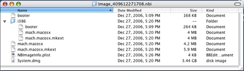 Finder - Go to Folder - NetBoot Images - i386