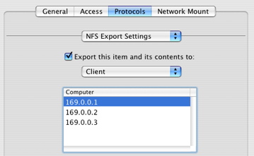 NFS - Export Settings - Client