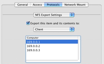 NFS - Export Settings - Client