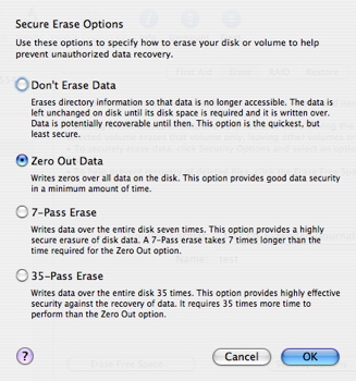 Disk Utility - Zero Out Data