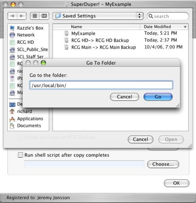 SuperDuper! - Run shell script after copy completes